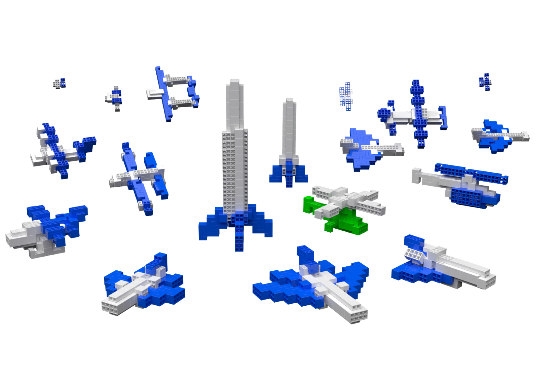 Acearea Transforming Block Toy - C - Blue Planet Pack (240 Pieces)